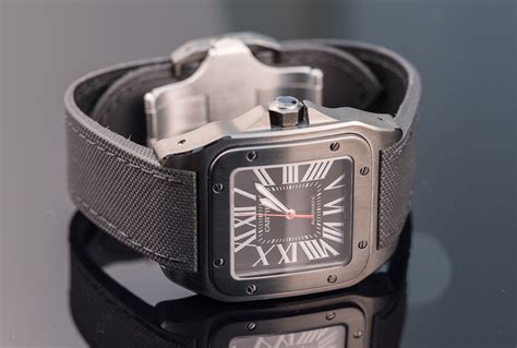 cartier santos 100 rubber band|cartier santos carbon 100.